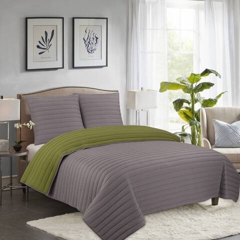 Jersey Knit Reversible Solid Quilt Set