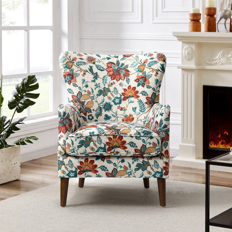 Nikolaus Comfy Living Room Armchair with Hardwood Legs by HULALA HOME - RED