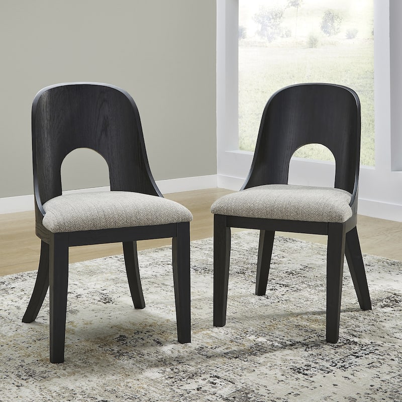 Signature Design by Ashley Rowanbeck Black/Gray Single Dining Chair - 20" W x 23.5" D x 34.5" H - 20" W x 23.5" D x 34.5" H - Set of 2 - Gray/Black - Short