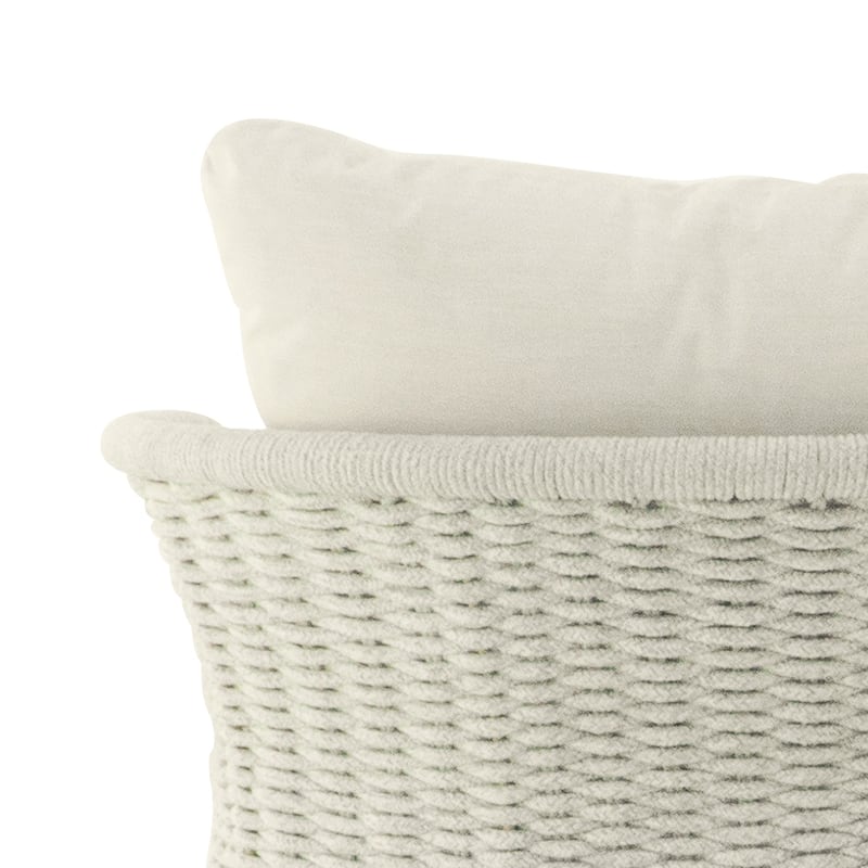 Classic Minimalist Rope Wicker Rocking Chair with Cushions and Solid Wood Legs, For Indoor and Outdoor Use