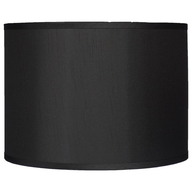 Classic Drum Faux Silk Lamp Shade 8-inch to 16-inch Available - 14" - Black