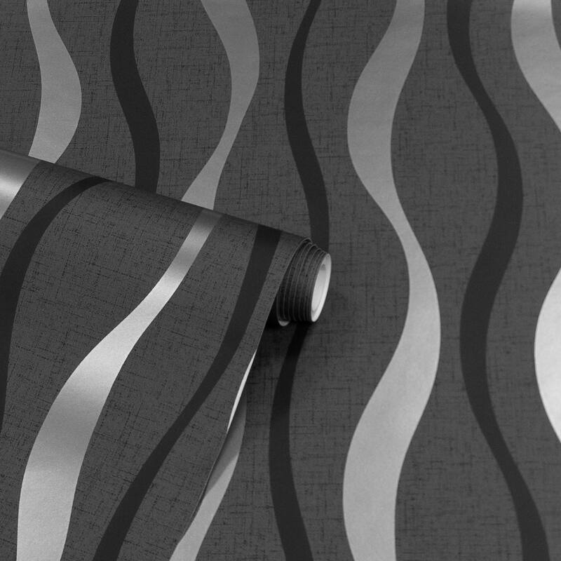 Arthouse Tazz Black Ribbons Wallpaper