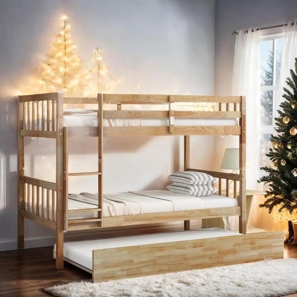 slide 2 of 44, Twin Over Twin Bunk Beds with Trundle, Convertible into 2 Beds