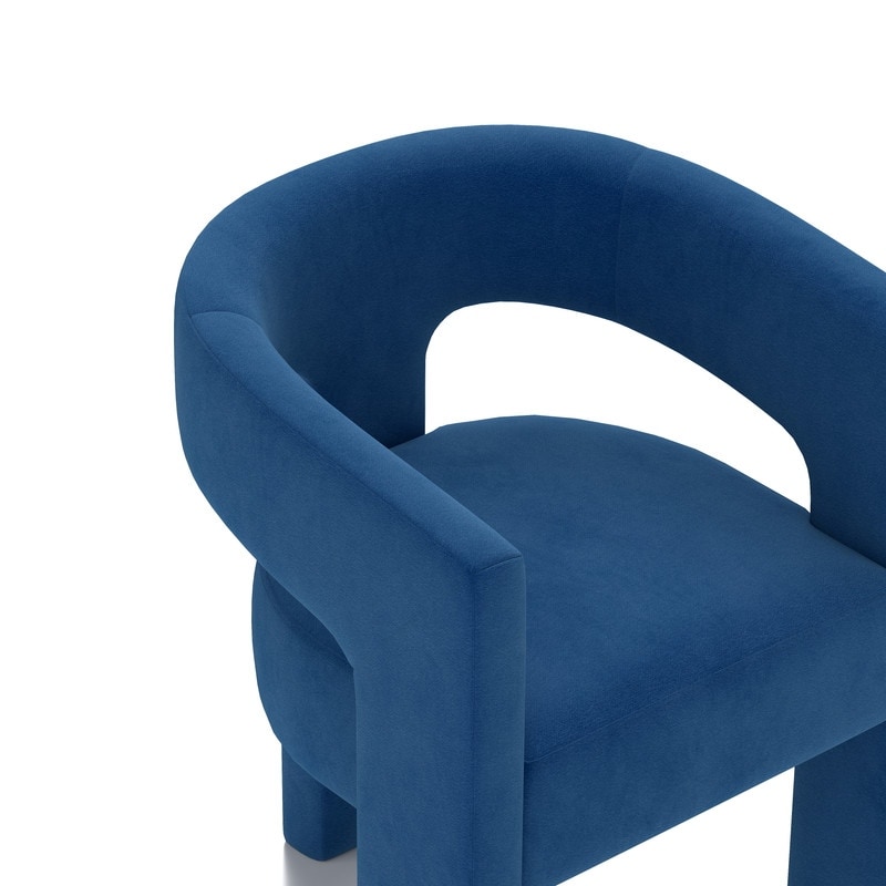 SEYNAR Modern Glam Velvet Upholstered Dining Chair, Open-Back Accent Chair Set of 4