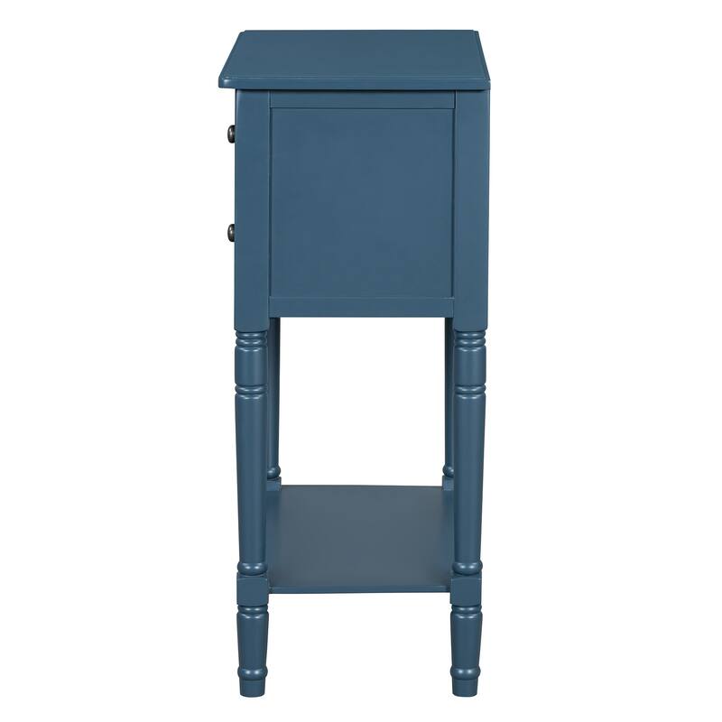 Narrow Console Table, Slim Sofa Table with Three Storage Drawers and Bottom Shelf
