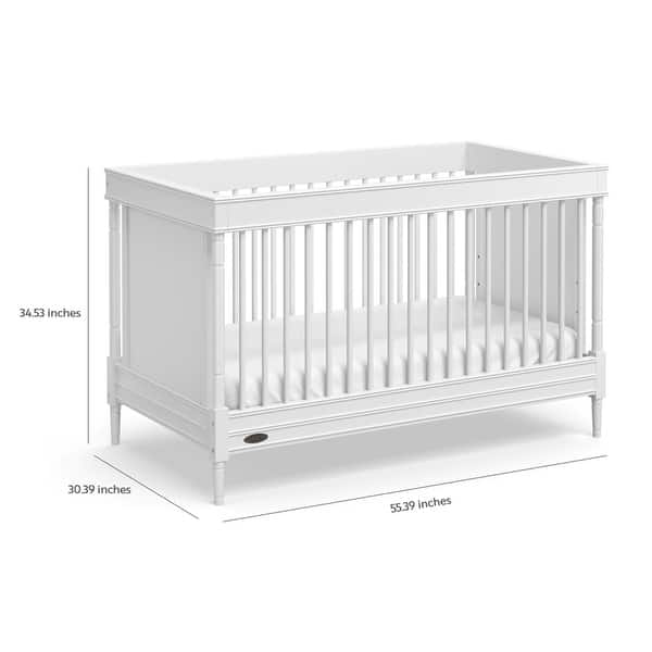 Graco Ashleigh 3-in-1 Convertible Crib, White, Easily Converts to Toddler Bed or Day Bed