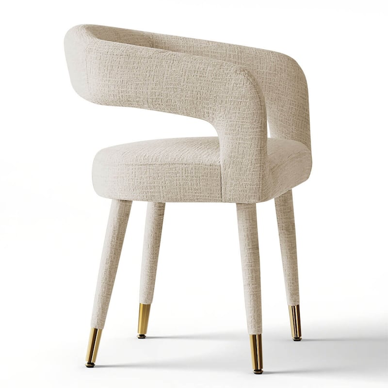 Modern Upholstered Dining Chairs with Arm (Set of 2)