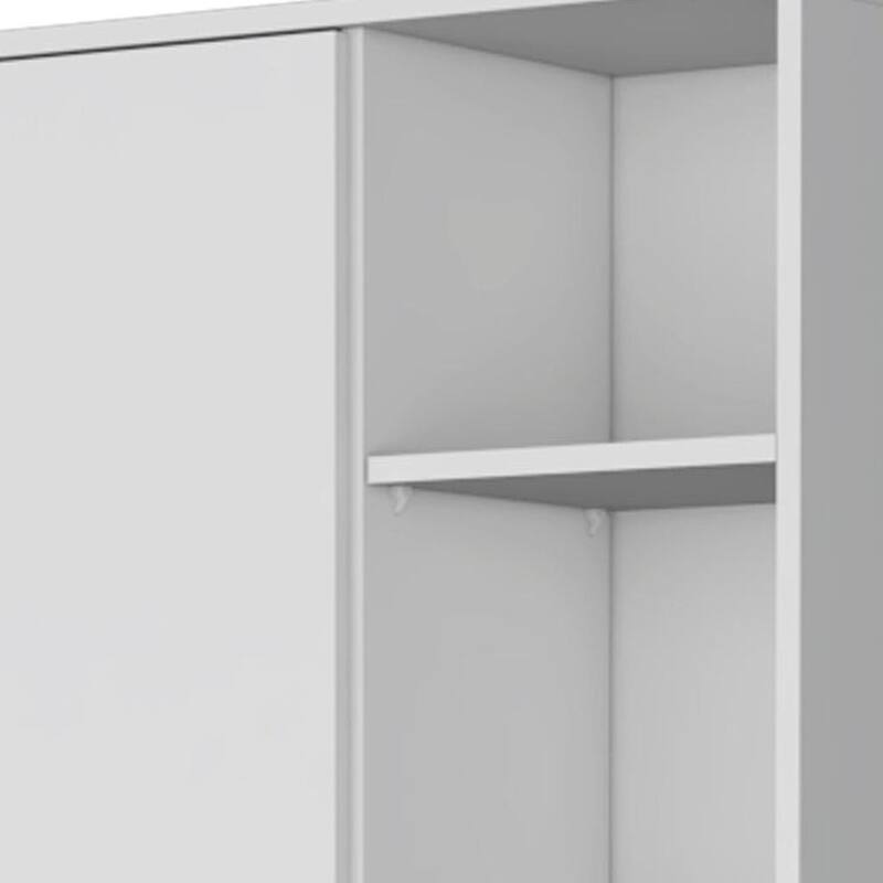 HomeRoots 67" White Wood Two Door Pantry Or Storage Closet - 23.62 in. x 66.93 in. x 11.81 in.