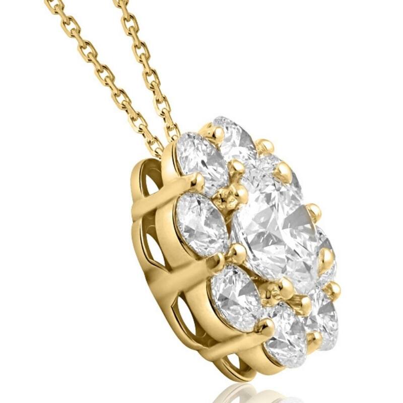 1 Ct Diamond Pendant Yellow Gold Necklace