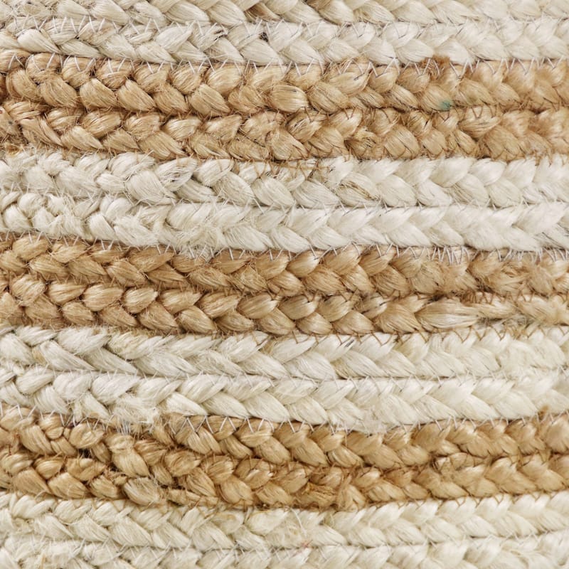 Sevita Striped Jute Hand-Stitched Storage Basket with Handles