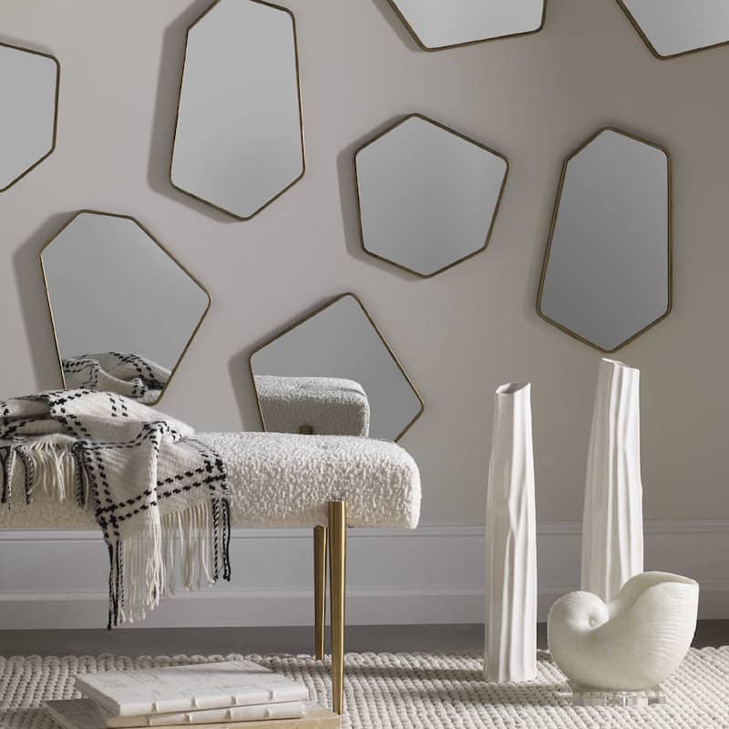 Scandinavian Style Wall Mirrors - 20" - Gold - Set of 4