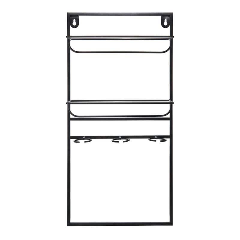 Elements Hanging Metal Wine Rack, 24X12 Inch