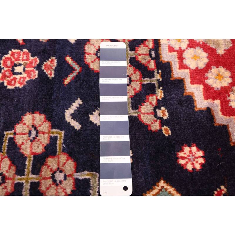 ECARPETGALLERY Hand-knotted Melis Vintage Dark Navy Wool Rug - 4'7 x 9'1