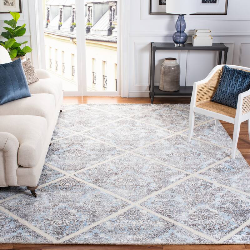 SAFAVIEH Handmade Artistry Riho Trellis Wool Rug - 6' x 9' - Ivory/Blue