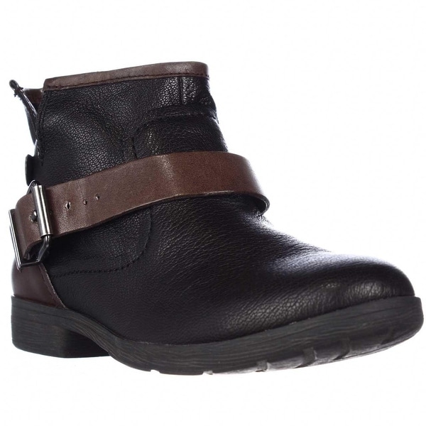 BCBGeneration Rough Ankle Strap Casual Ankle Boots, Black/Oak
