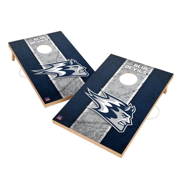 slide 2 of 5, Vintage Wisconsin Stout Blue Devils Regulation 2x4 Cornhole Set