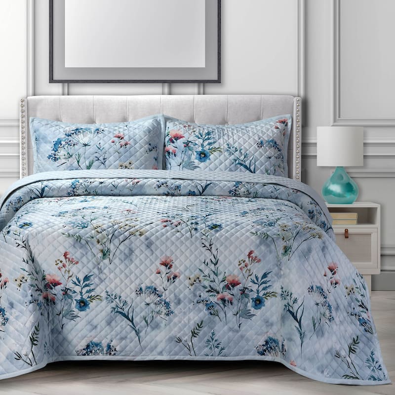 Velvet Printed Oversized Quilt Set