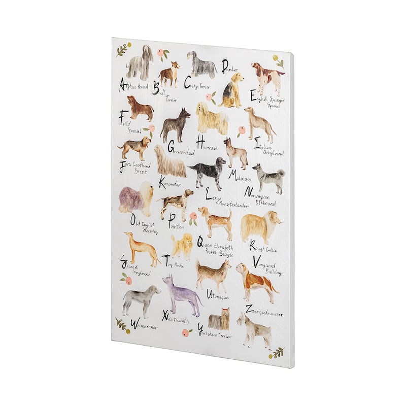 Dog Alphabet (36 x 54) Canvas Art Print
