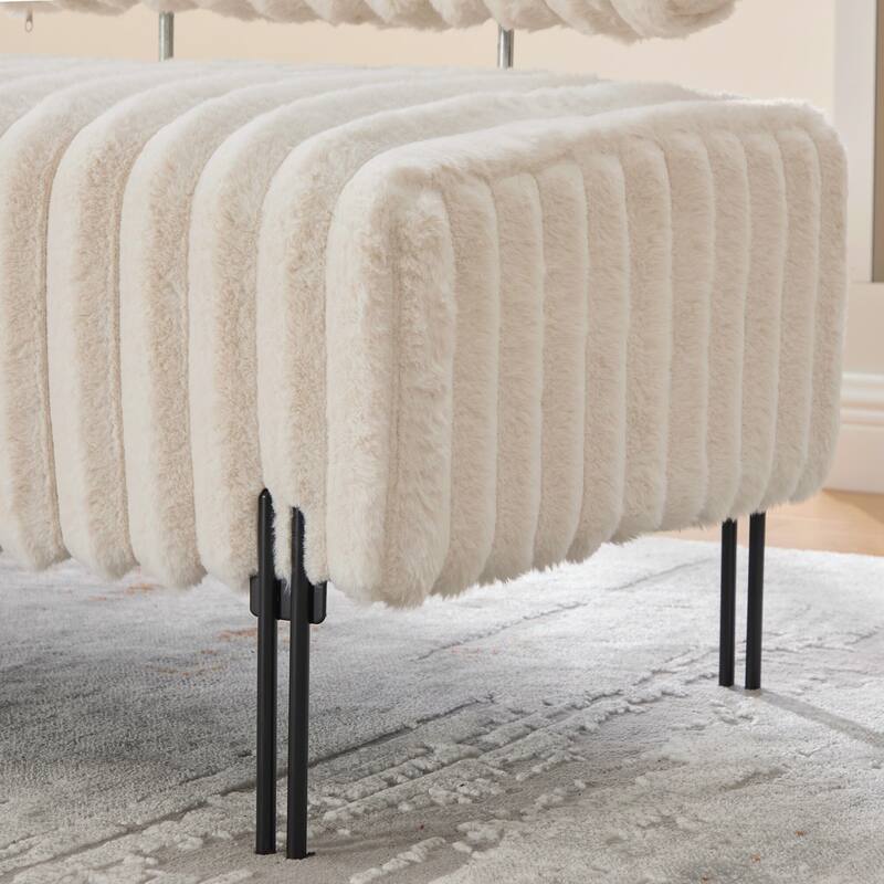 End of Bed Bench Window Ottoman Footrest with Adjustable Back for Living Room Bedroom Entryway Hallway Small Space