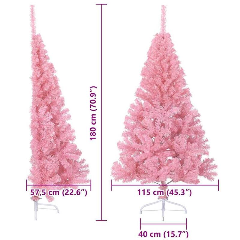vidaXL Artificial Pre-lit Christmas Tree Pink in PVC - 59.06 in