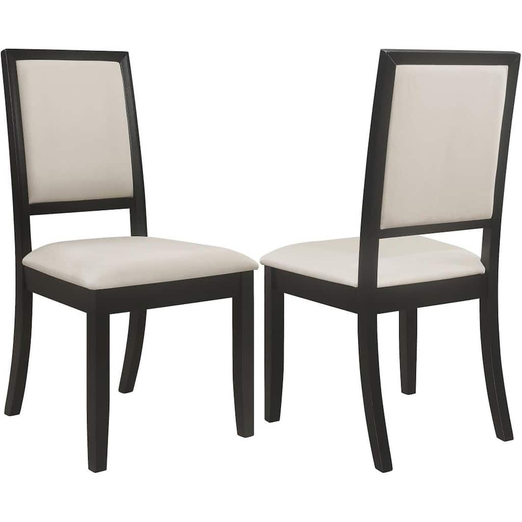 Prestige Cream Upholstered Black Wood Dining Chairs (Set of 2)
