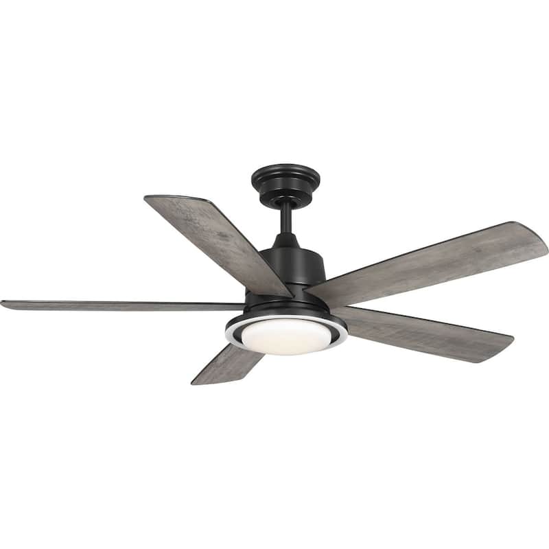 Tarsus Collection 52 in. Five Blade Matte Black Modern Ceiling Fan with Integrated CCT-LED Light - 52 in x 52 in x 14.75 in - 52 in x 52 in x 14.75 in