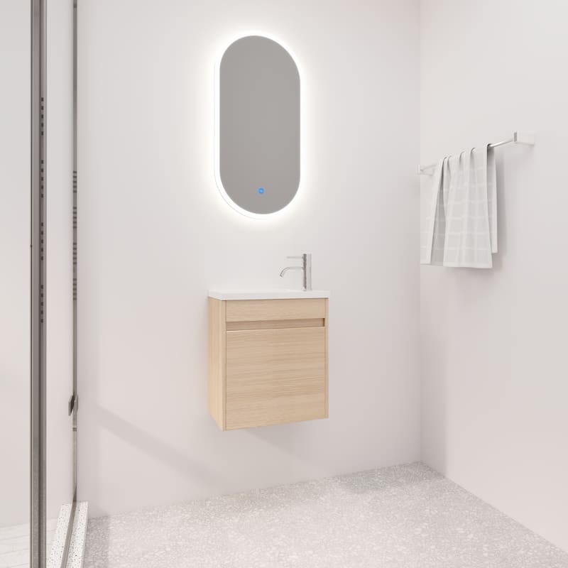 BNK 16/18 Inch Single Sink Bathroom Vanity with Soft Close Door