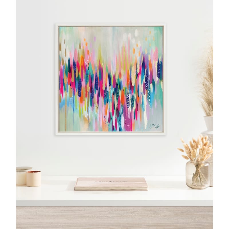 Kate and Laurel Sylvie Brushstroke 154 Framed Canvas by Jessi Raulet