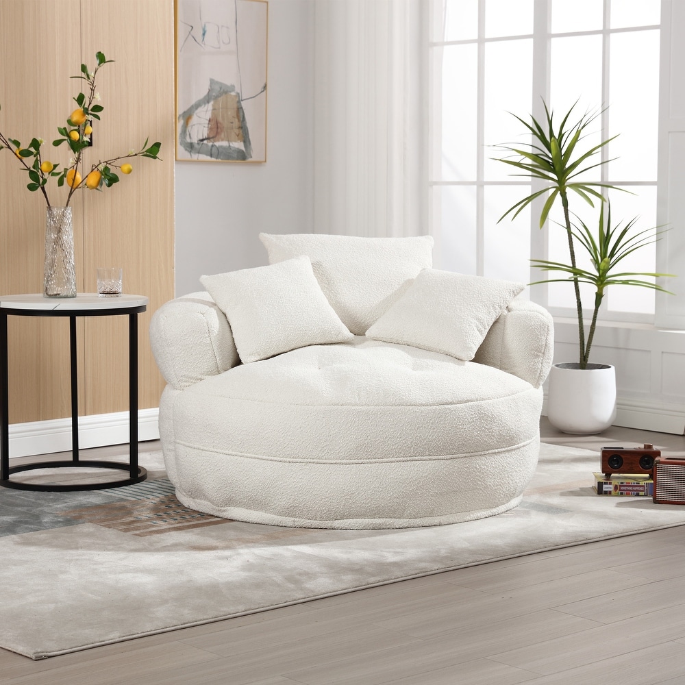 Minorca elegant round deals swivel barrel chair