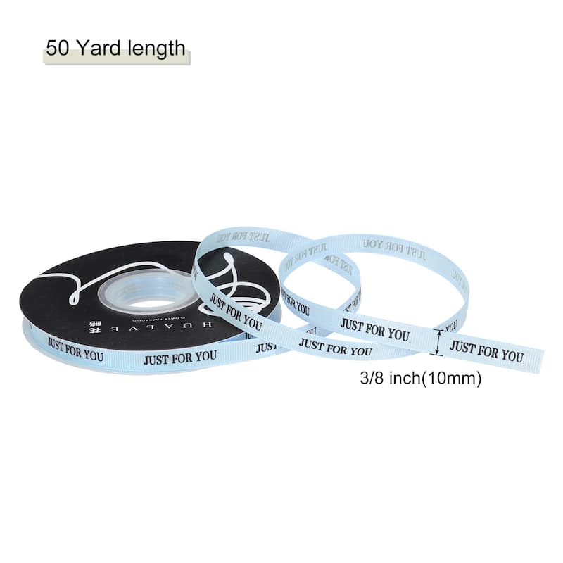 3/8Inch 50 Yard Personalized Satin Ribbon Pastel, Printed Just for You - Blue