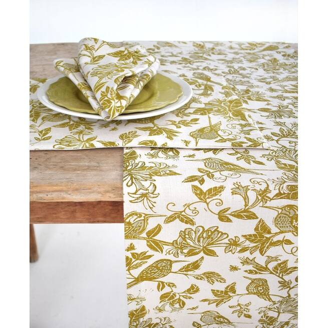 French Home Honeysuckle Table Runner - Chartreuse