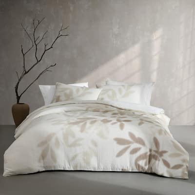 Calvin Klein Shadow Branches Cotton Beige Comforter Set