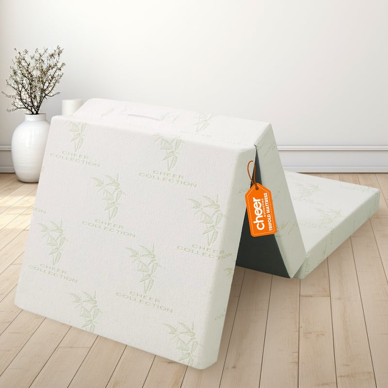 Cheer Collection Tri-fold 4-inch Folding Futon Mattress