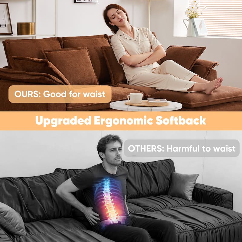 Pocassy Oversized Sectional Sofa Cloud Couch for Living Room