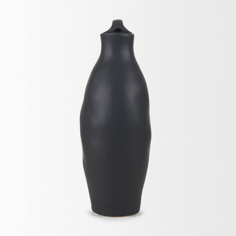 Valora Black Vase - 7.1L x 5.3W x 14.8H