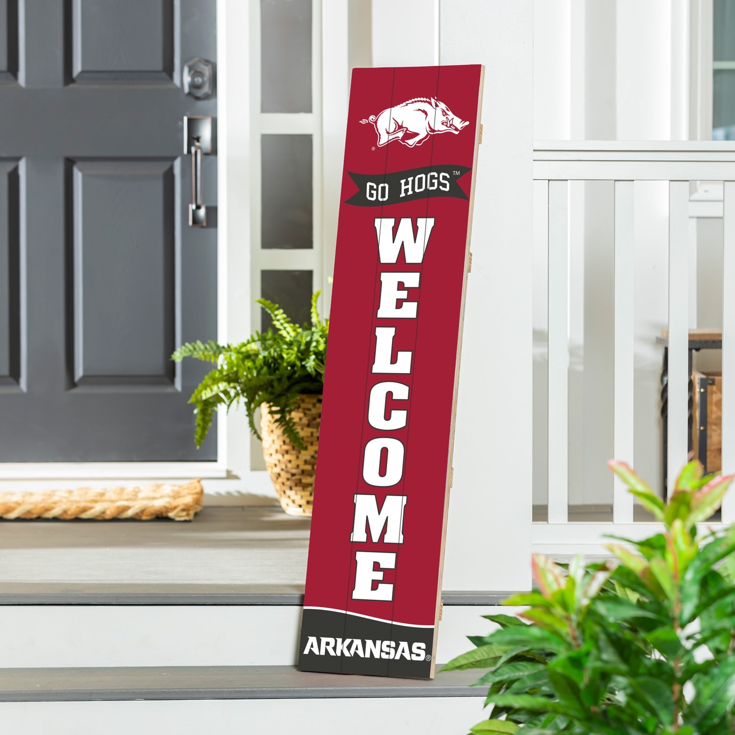 47" Porch Leaner Welcome Wall Sign, University of Arkansas