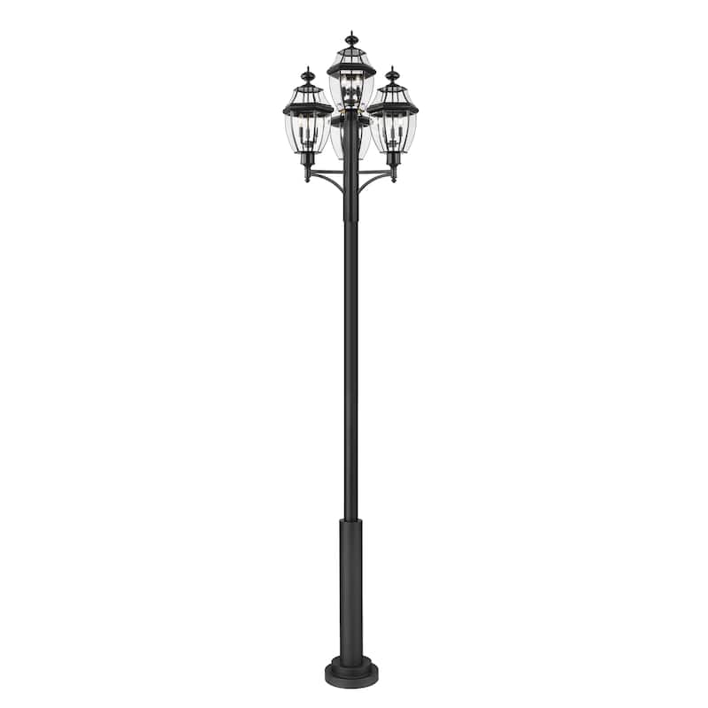 Westover 3 Light Outdoor Post Mount Fixture in Black
