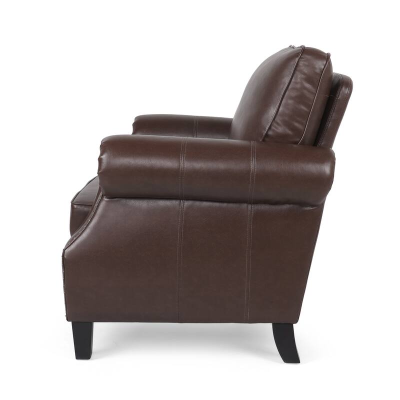 Dowd Faux Leather 3 Piece Club Chair and Sofa Set by Christopher Knight Home