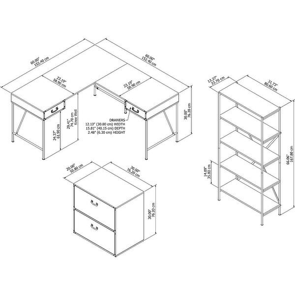 Ironworks 60W L Shaped Desk with Storage Home Bed Bath & Beyond