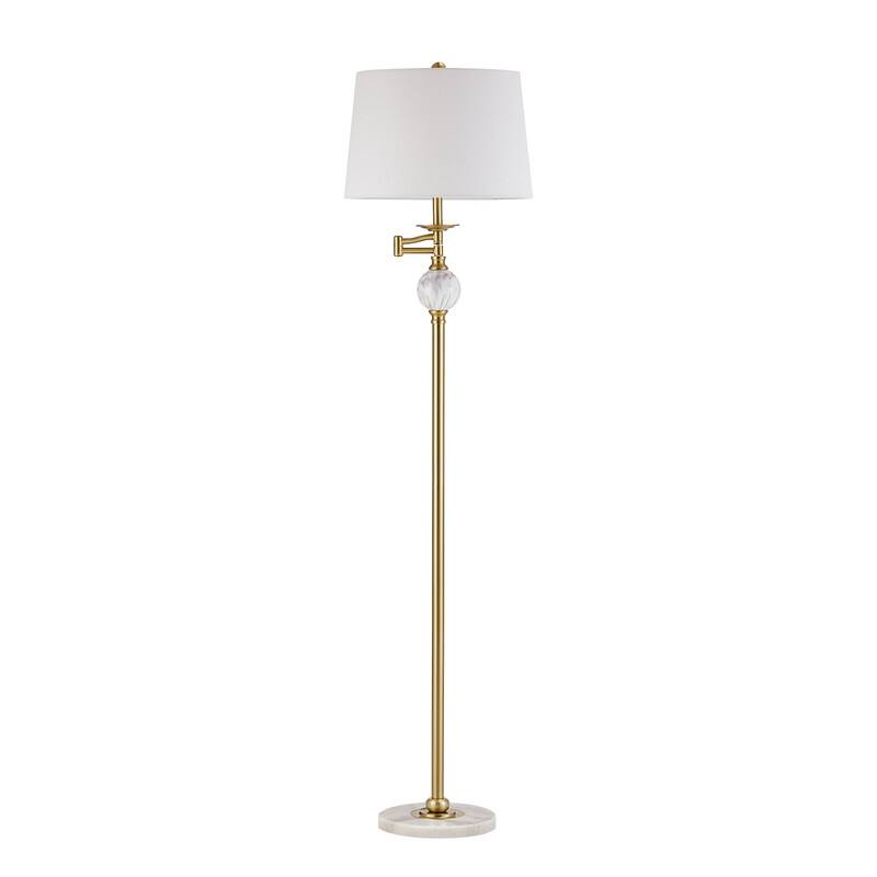 KAWOTI 61.5inch Swing Arm Floor Lamp with Marble Base