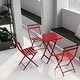 preview thumbnail 28 of 31, 3 Piece Patio Bistro Set of Foldable Square Table and Chairs