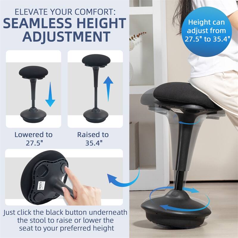Adjustable Wobble Chair for Active Sitting Ergonomic Stool with Height Adjustment and 360 Degree Rotation