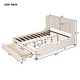 preview thumbnail 6 of 12, Queen Upholstered Platform Bed with Wingback Headboard and Large Storage Drawer