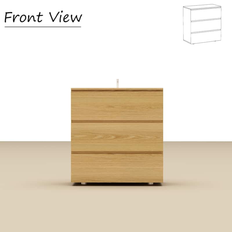 3 Drawer 32.3"H x 30.3" W Nightstand Chest Cabinet Dresser Bedroom Storage
