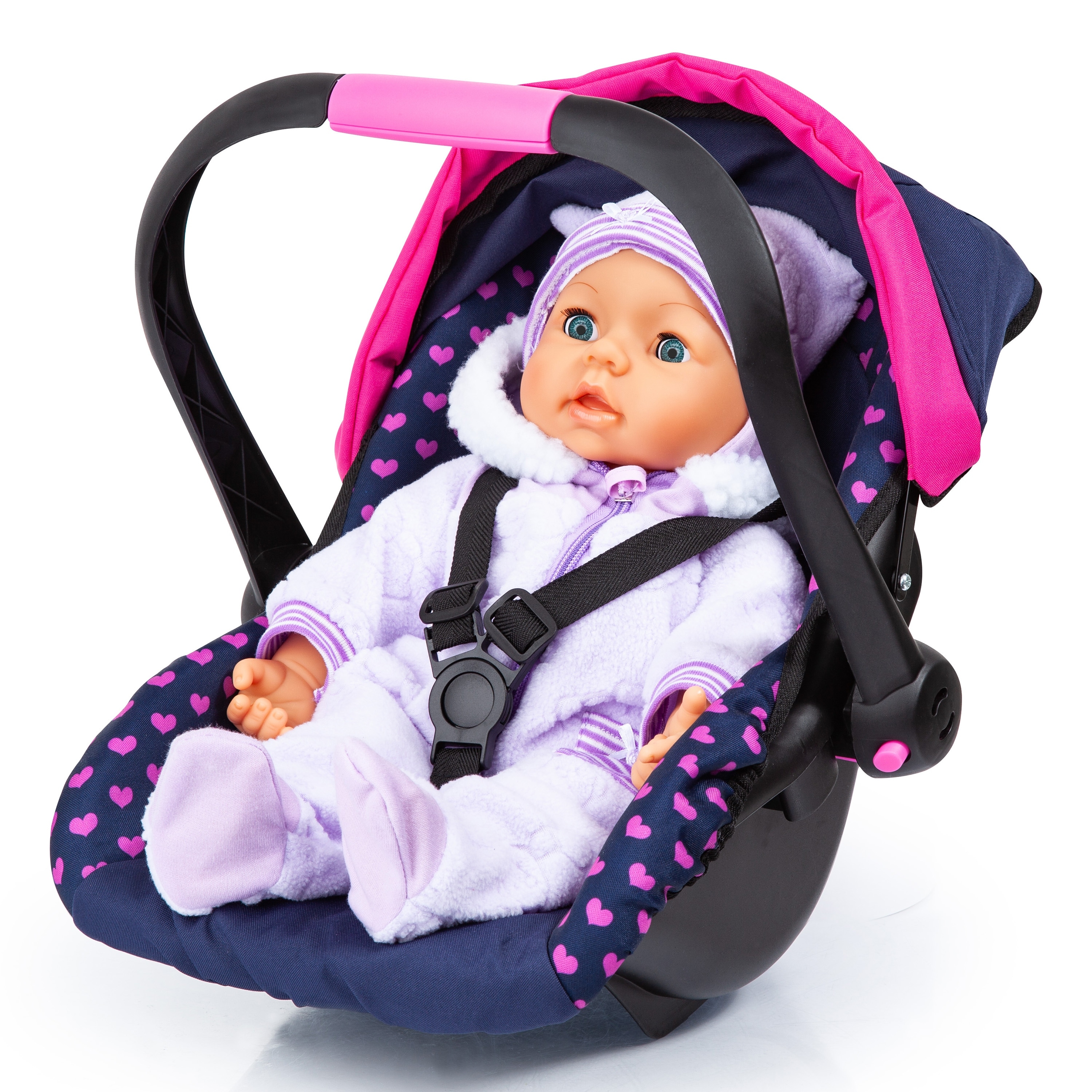 blue baby doll car seat