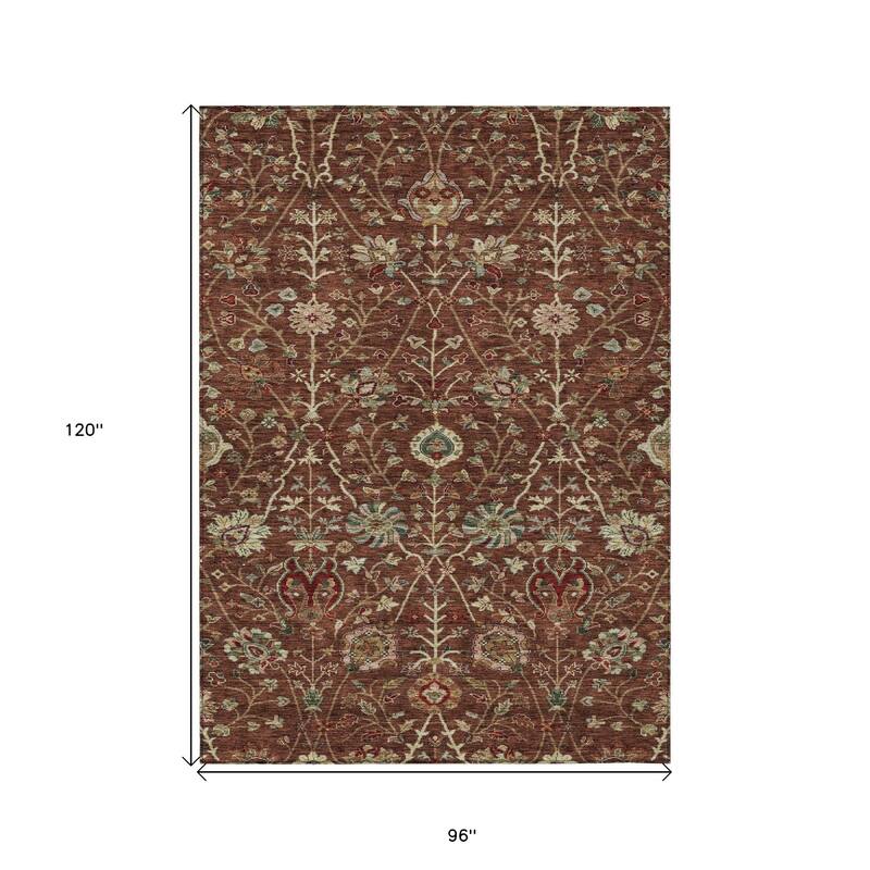 HomeRoots Floral Transitional Rectangle Outdoor Rug