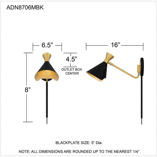 Arden 1-Light Matte Black Wall Sconce