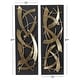 preview thumbnail 16 of 30, Gold Metal Dimensional Abstract Wall Decor with Black or White Wood Backing (Set of 2)