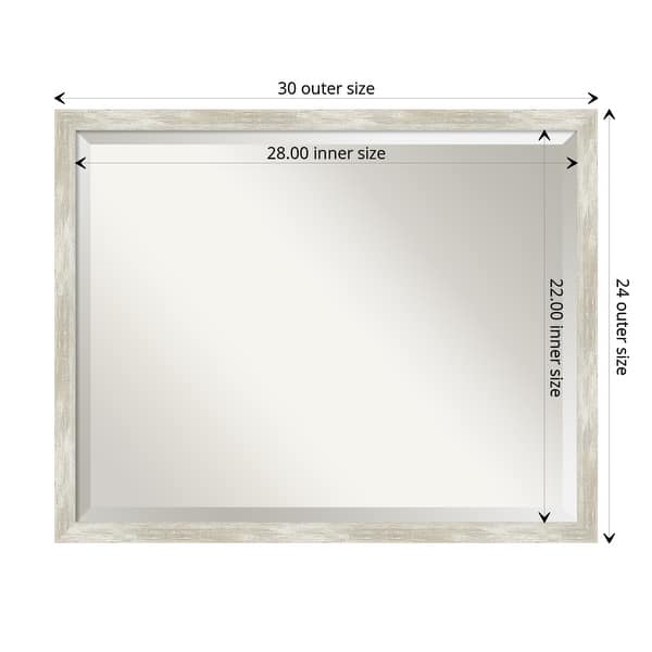 dimension image slide 7 of 12, Beveled Bathroom Wall Mirror - Crackled Metallic Frame