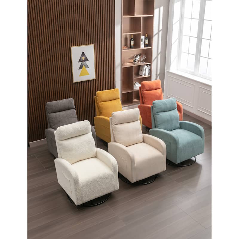 Rocking Chair, High Backrest Upholstered Swivel Gliders Rocking Armchair, Rocking Chair Nursery with Thick Padded Cushion